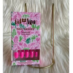 Red Aspen Nail Dashes- Poolside With Tiahna (short, square hot pink nails)